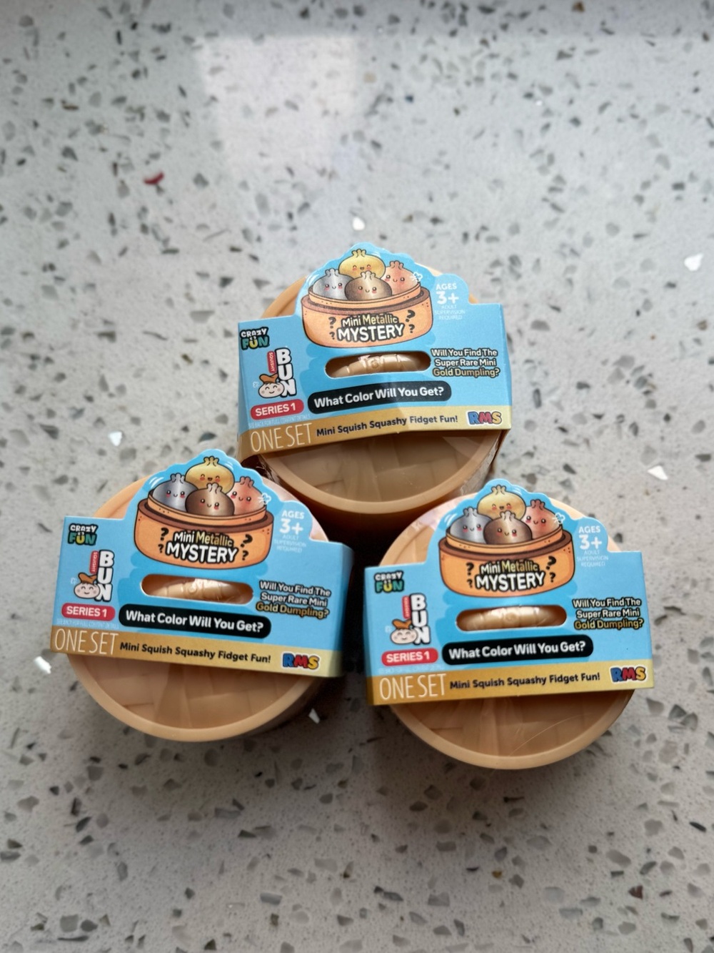 3x Mini Gold series Mystery Dumpling  -Crazy Fun Squishy Bun Viral RMS